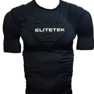 never worn no tags-Elitetek Compression Padded fitted shirt. Green and Black